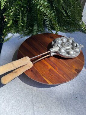 Vintage USSR Soviet Oreshnitsa - Cast Aluminium Stovetop Walnut Cookie Mould